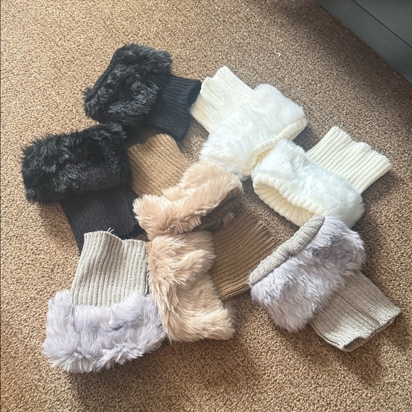 Accessories - Faux Fur Knit Boot Cuffs Set